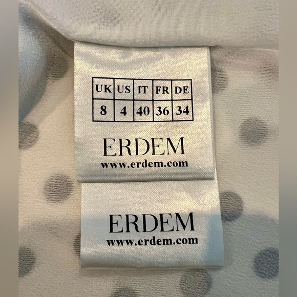 EUC SZ 4 Stunning Silk Erdem Polka Dot Tie Blouse - Picture 8 of 8